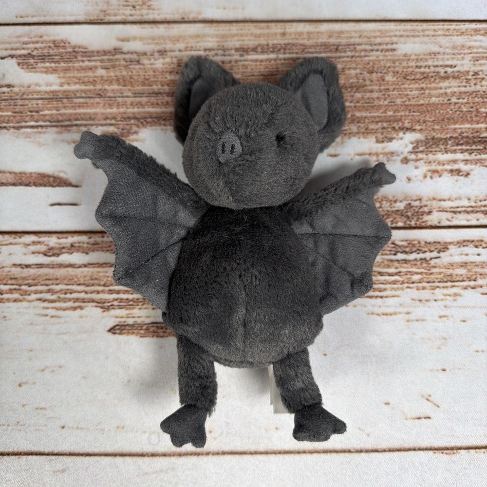Jellycat London Ooky Bat Plush Stuffed Animal 6" Gray Retired Halloween Rare